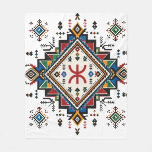 Marockansk Amazigh Broderad Flygtäcke Tradi Fleecefilt