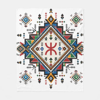 Marockansk Amazigh Broderad Flygtäcke | Tradi Fleecefilt