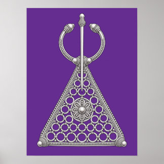 Marockansk Amazigh-fibula traditionell smyckesymbo Poster