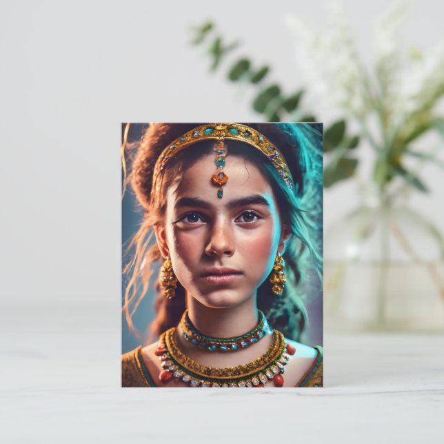 Marockansk Amazigh-flicka Vykort (Stående Fram)