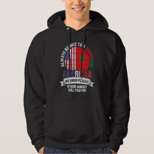 Marockansk Amerikan Vi känner Platser där Land Mar Hoodie