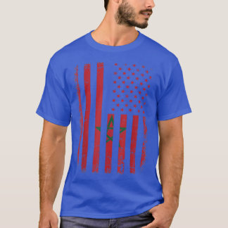 Marockansk amerikansk Flagga, marockansk rötter T Shirt
