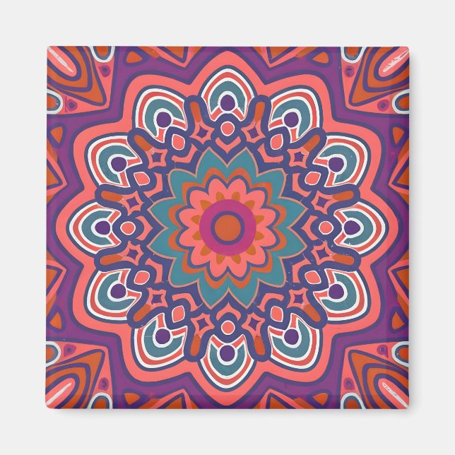 marockansk andalusisk mosaik magnet (Framsidan)