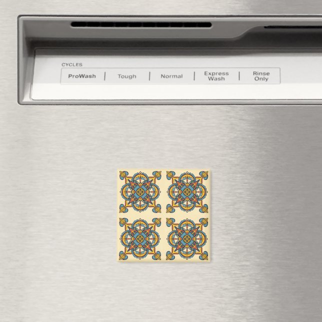 marockansk andalusisk mosaik, mandala magnet (In Situ (Dishwasher))