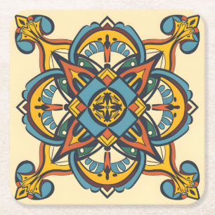 marockansk andalusisk mosaik underlägg papper kvadrat