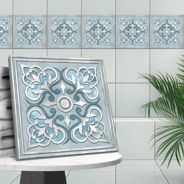 marockansk blå marble & Pearl Kakelplatta (Skapare uppladdad)