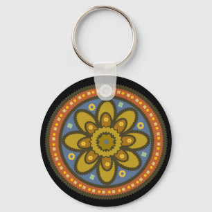 Marockansk blomma Keychain Nyckelring