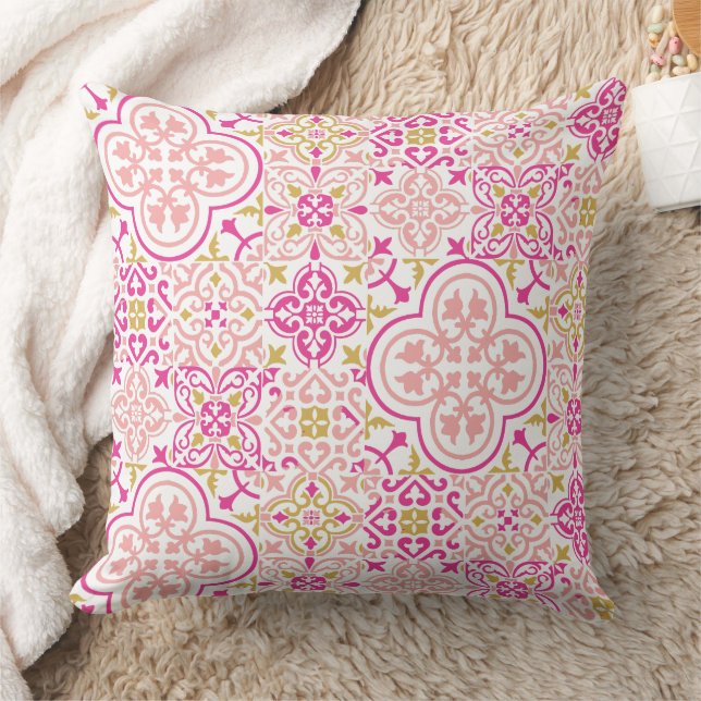 Marockansk bricka mönster dekorativ kudde (Filt)