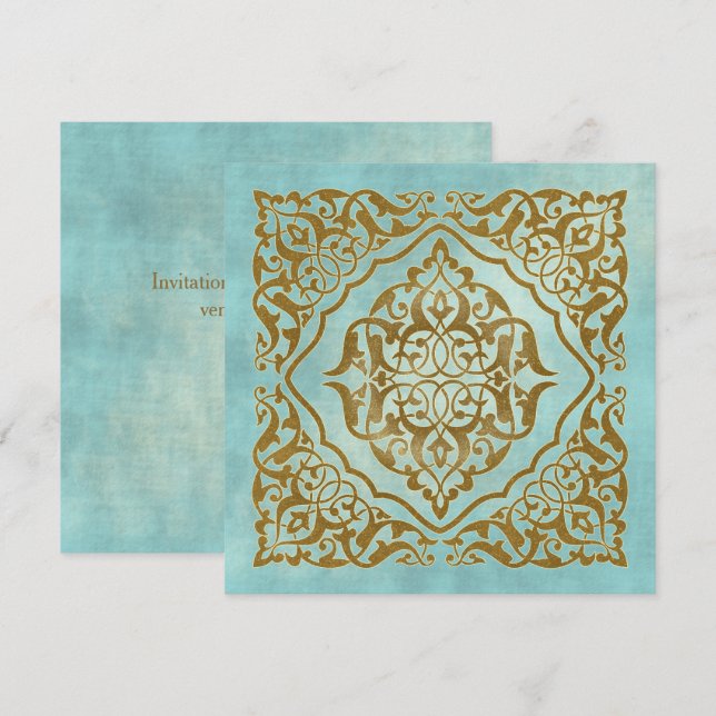 Marockansk design - inbjudningskort (Fram/baksida)