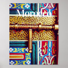 Marockansk dörr | Fotografi av Retro Stil Marocko Poster