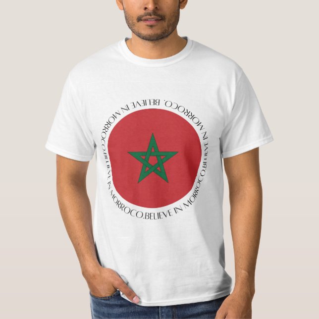 Marockansk flagg patriotisk klänning  t shirt (Framsida)