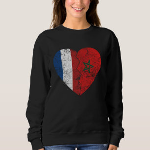 Marockansk Flagga Heart Nederländerna Marocko Flag T Shirt