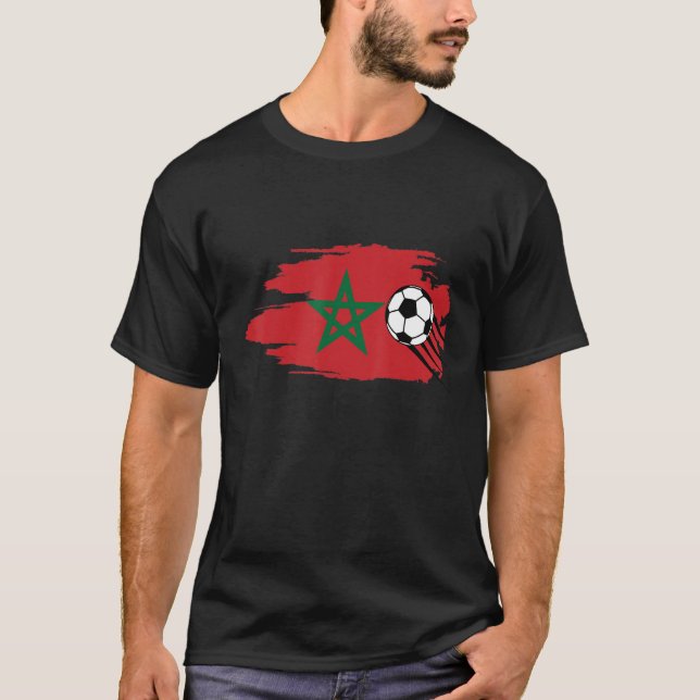 Marockansk fotboll för Flagga T Shirt (Framsida)