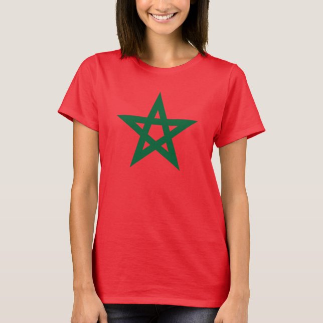 Marockansk fotbolls-flagga t shirt (Framsida)