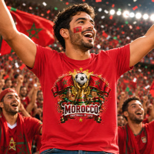 Marockansk fotbollsfan Atlas Lions Football Marock T Shirt