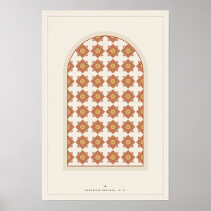 Marockansk geometrisk väggkonstaffisch, islamisk P Poster