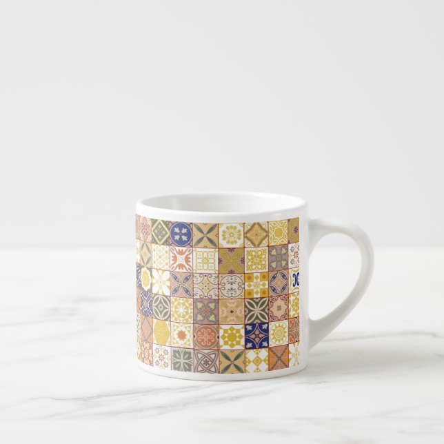 Marockansk Gult och blå Espressomugg (Höger)