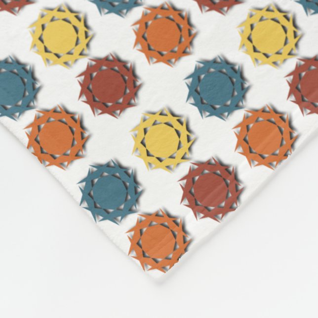 Marockansk-Inspired Earthy Mönster Fleecefilt (Hörn)