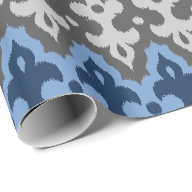 marockansk iskattmask, blått och Grått/Grått Presentpapper (Rullad Hörn)