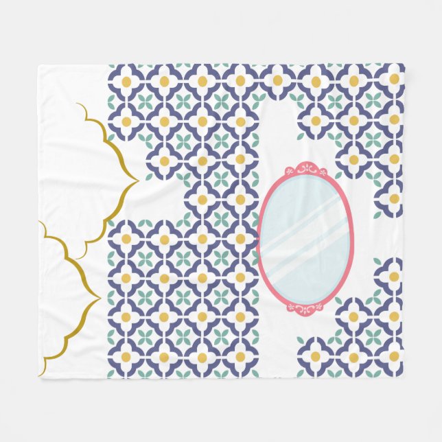 Marockansk islamisk kakel Mönster mysig fleecefilt (Framsidan (Horisontell))