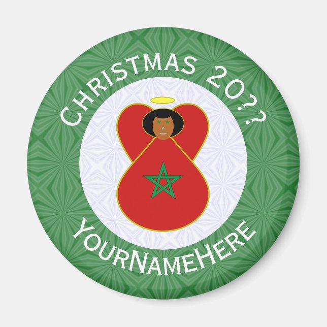 Marockansk julängel Flagga Personlig  Magnet (Framsidan)