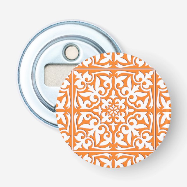 marockansk kaka - korall orange och vit flasköppnare (Framsidan)