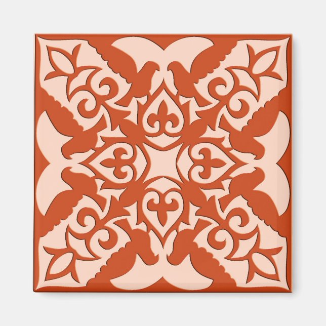 marockansk kaka - korallets orange och persika magnet (Framsidan)