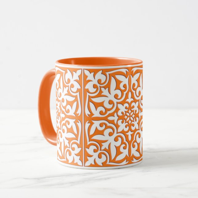 marockansk kaka - korallets orange och vita Mugg (Framsida vänster)