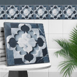 marockansk kattrefoil Slate Grått och Platinum Kakelplatta<br><div class="desc">marockansk kattrefoil Slate Grått och Platinum</div>