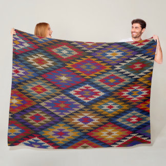 Marockansk Kilim Boho-design Fleecefilt