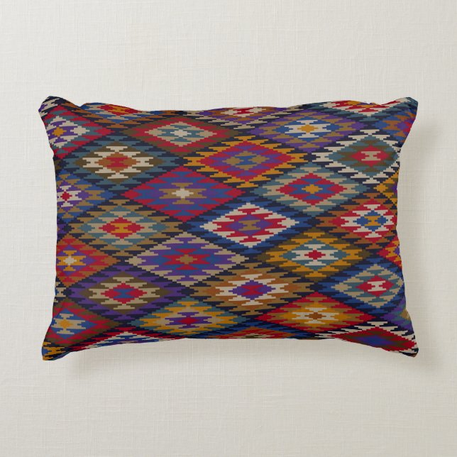 Marockansk Kilim Boho-design Prydnadskudde (Framsidan)
