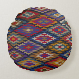 Marockansk Kilim Boho-design Rund Kudde