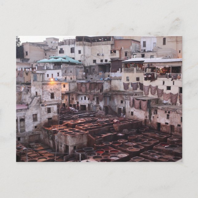 Marockansk lädergarderi - Fes - Marocko Vykort (Framsida)