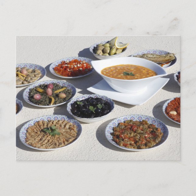 Marockansk mat - marockansk tagin vykort (Framsida)