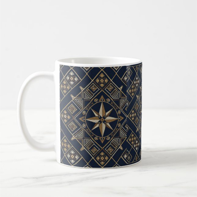 Marockansk mattkompassstjärna kaffemugg (Vänster)