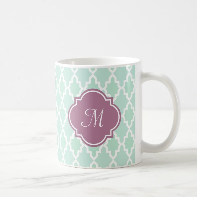 Marockansk Monogram för Mint och för plommon Kaffemugg (Höger)