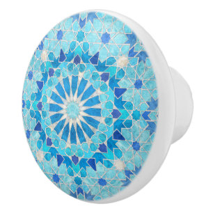 Marockansk Mosaic Himlar Blue och Pearl Knopp
