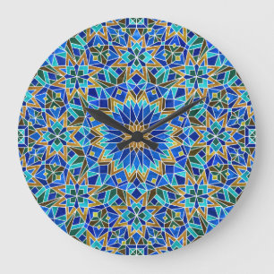 Marockansk mosaik: Arabisk, seamlös design Stor Klocka