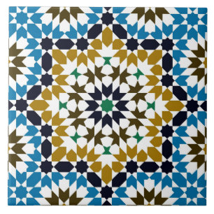 Marockansk mosaik traditionell geometrisk mönster kakelplatta