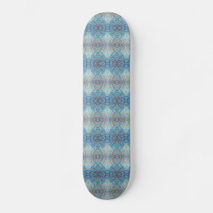 marockansk mosaikturkos akamarinblått mini skateboard bräda 18,5 cm