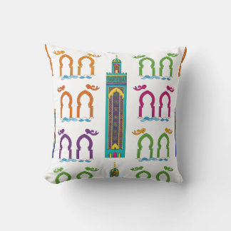 Marockansk moské Minaret & Arch Mönster Kudde