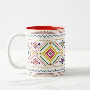 Marockansk Mugg Med Mönster Boho Tribal Geometri
