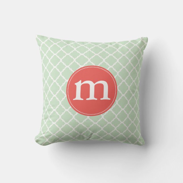 Marockansk Quatrefoil för elegant Mint personlig Kudde (Framsida)