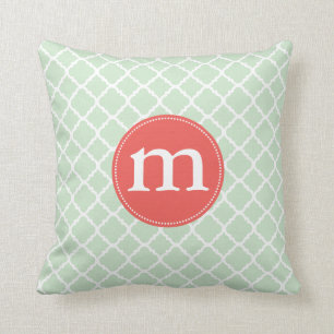 Marockansk Quatrefoil för elegant Mint personlig Kudde