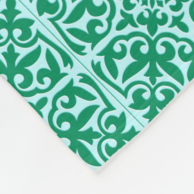 marockansk tegel - turkos och akvarier fleecefilt (Hörn)