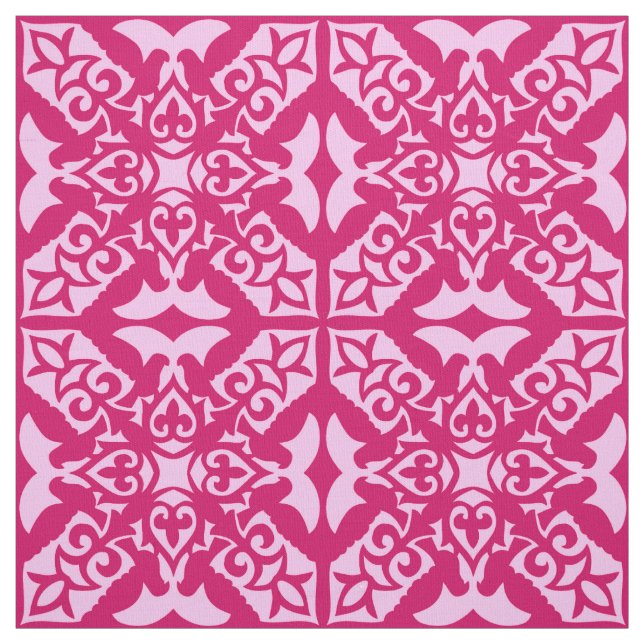 marockansk tegelsten - fuchsia och blekens rosa tyg (Provkarta)