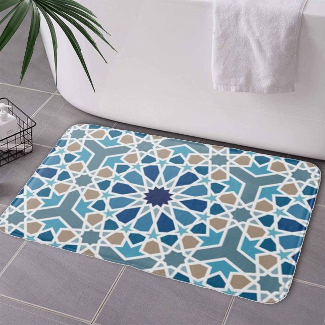 Marockansk Tile Mönster Badrumsmatta (Moroccan Tile Pattern Bath Mat by Looly Elzayat
)