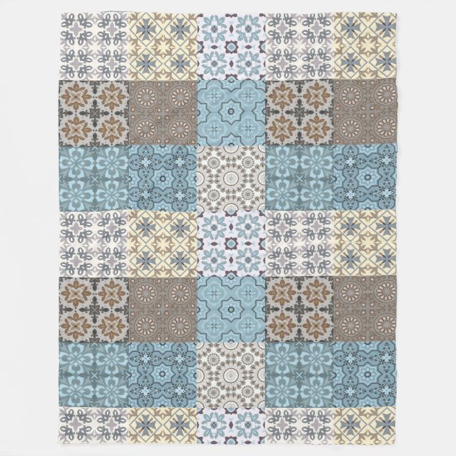 Marockansk Tile Mönster Fleecefilt (Framsidan)