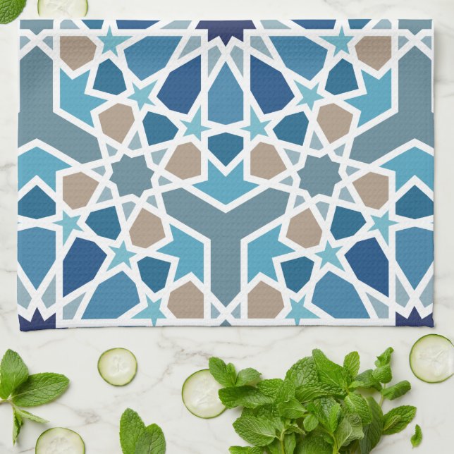 Marockansk Tile Mönster Kökshandduk (Vikta)