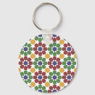 Marockansk Tile Mönster Zellige Traditional Islami Nyckelring